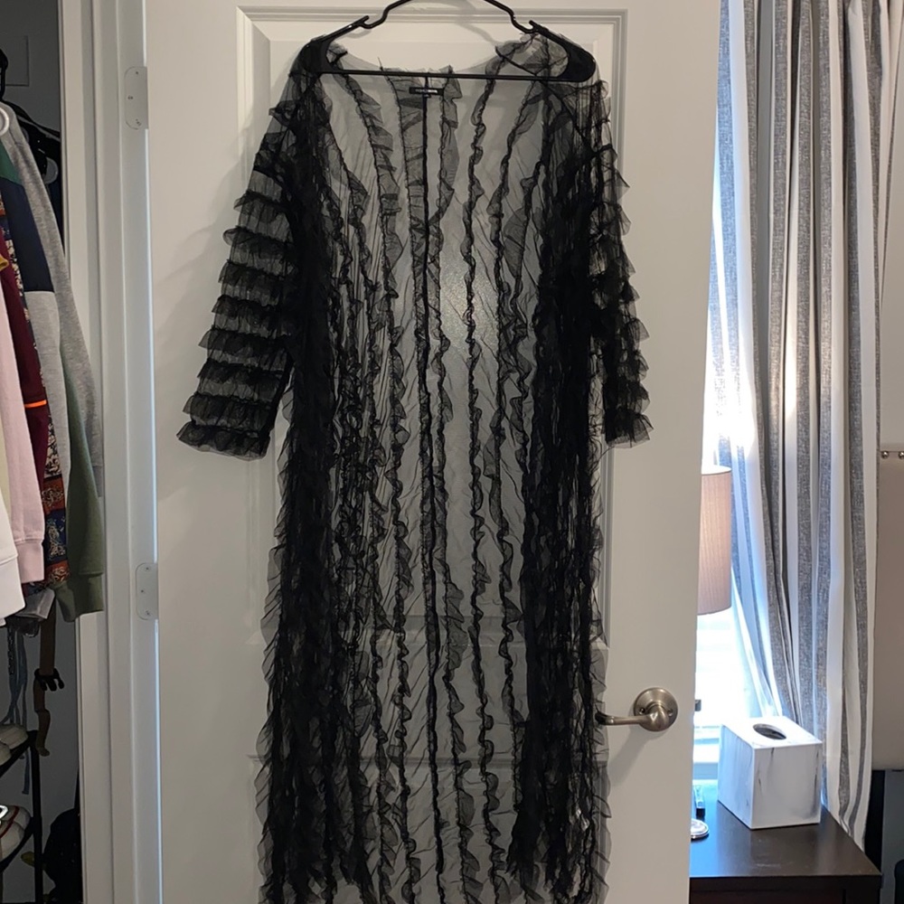 Black Ruffle Kimono